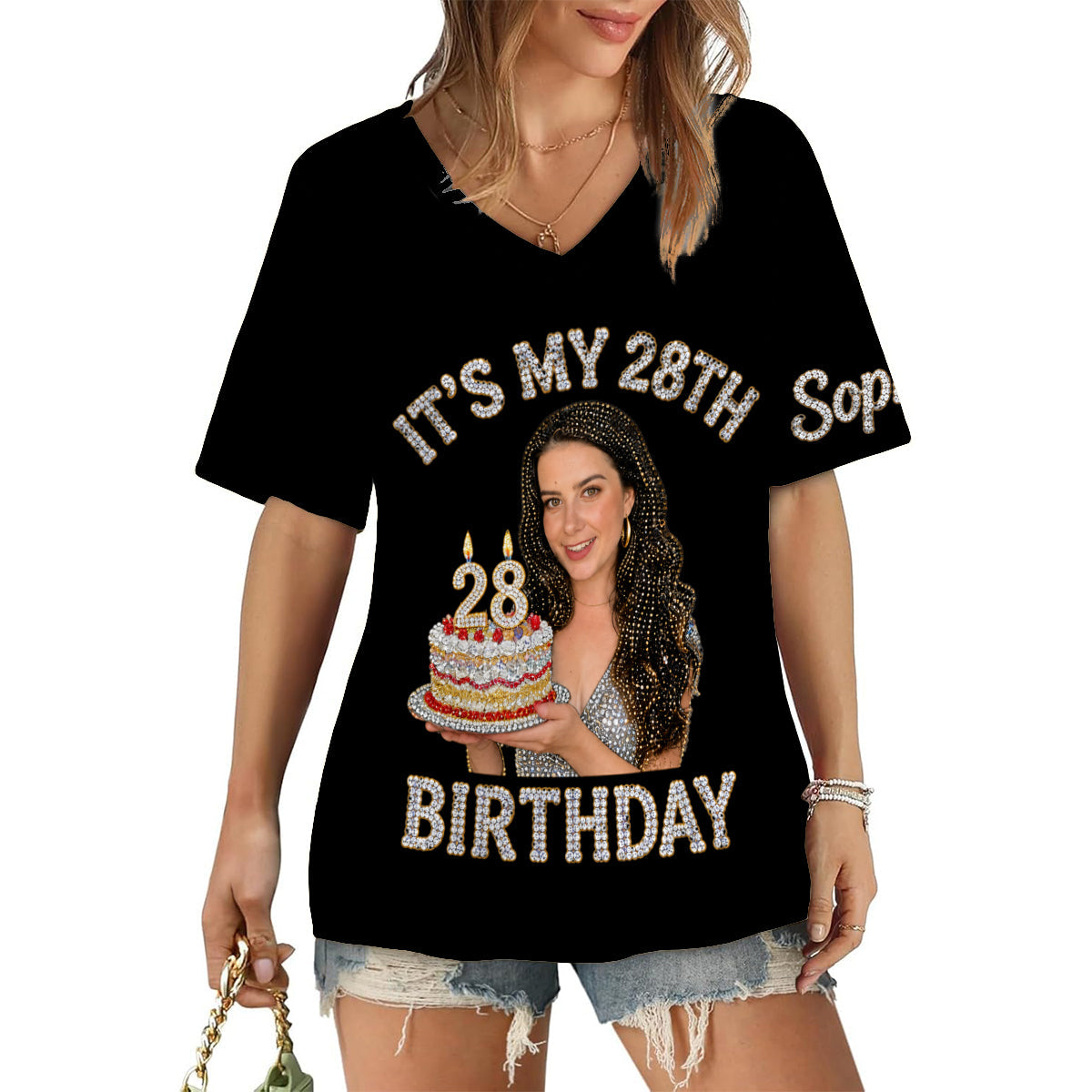 Birthday Party - Personalized Birthday Fully Printed V-Neck T-Shirt