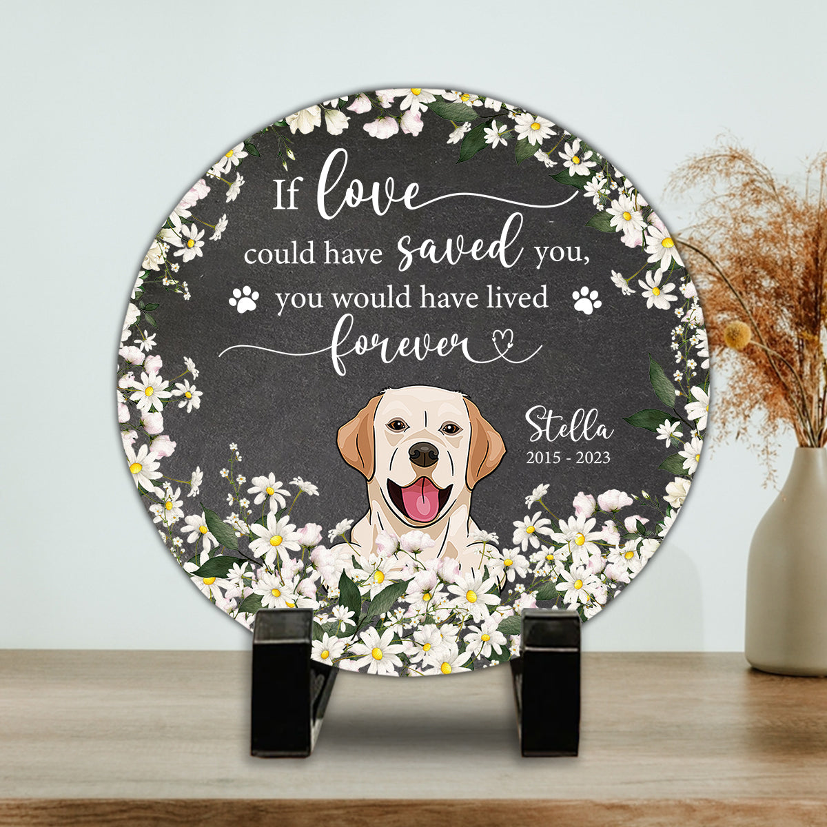 In Loving Memories - Personalized Dog Round Shaped Stone