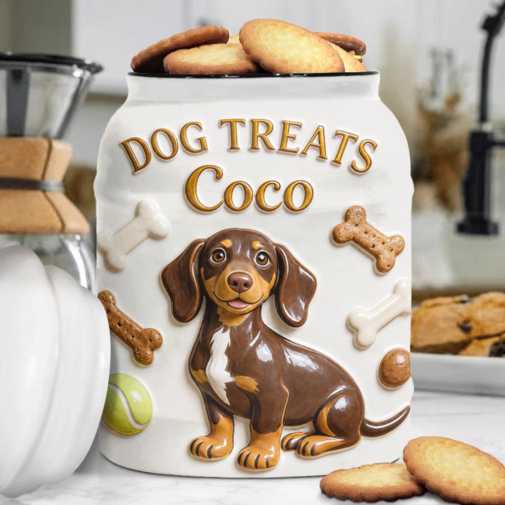 Custom Pet Photo Treat Storage Jar - Personalized Dog Cookie Jar