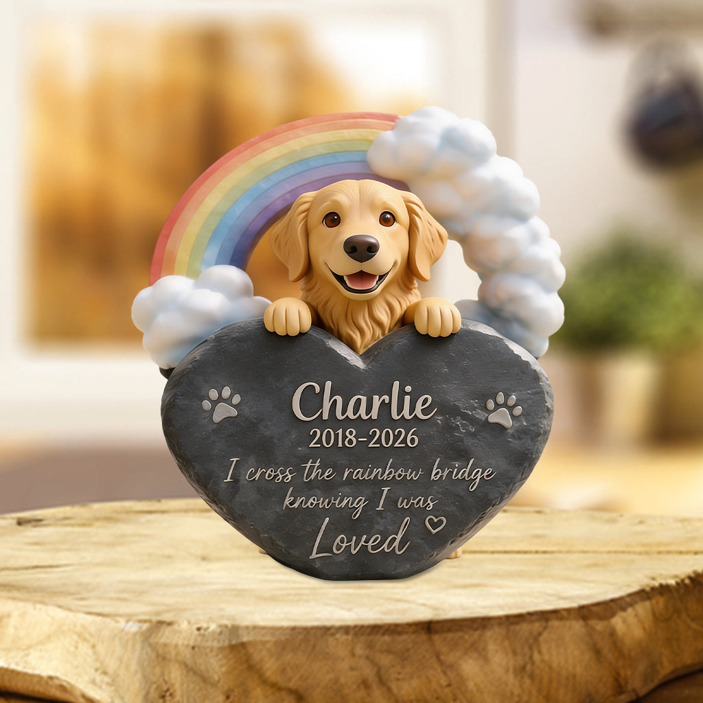 Cross The Rainbow Bridge - Personalized Dog Custom Shaped Acrylic Plaque