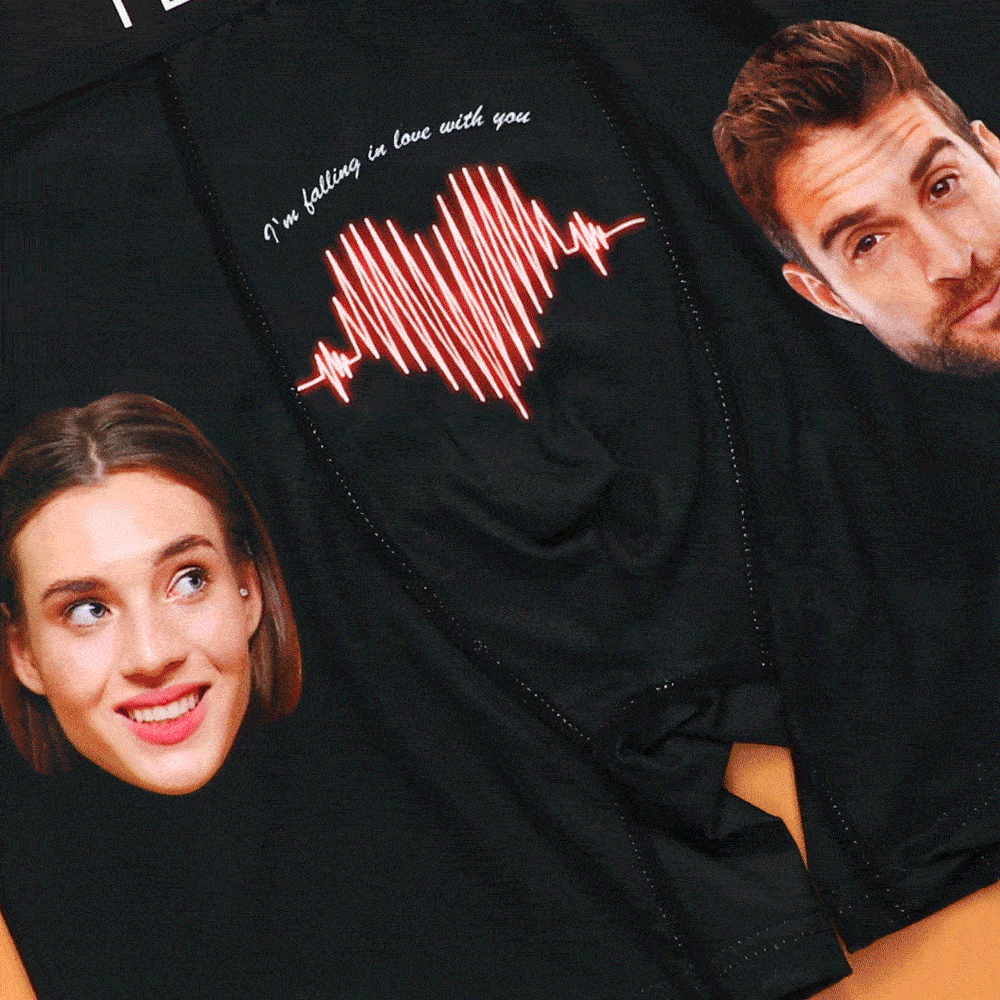 Custom Photo Boxer Electrocardiogram AR View - Personalized Couple Men's boxer briefs