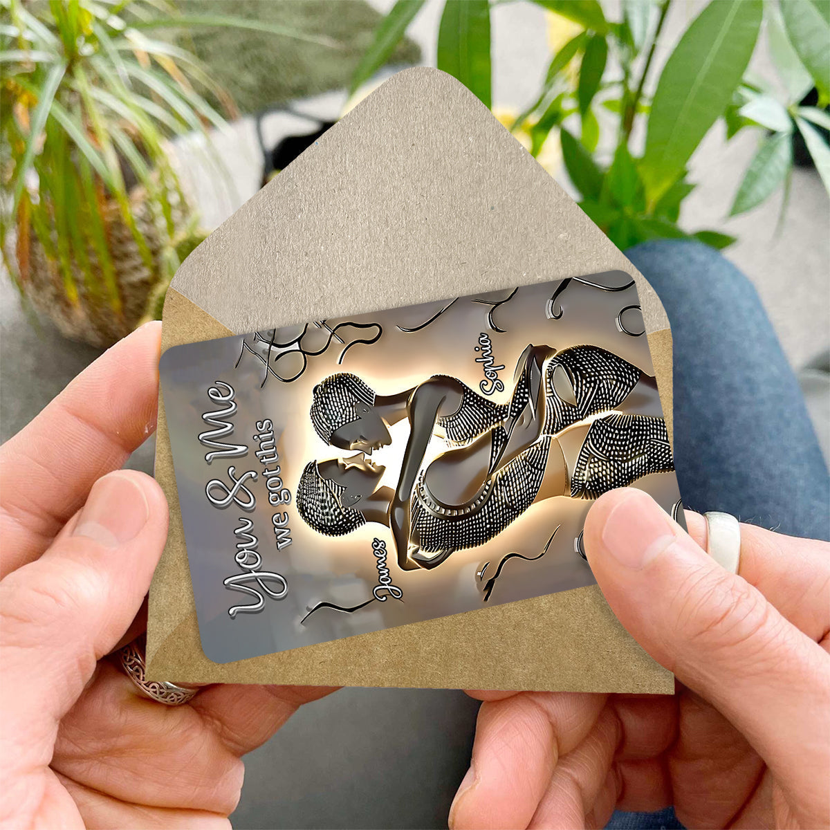 It's You & Me - Personalized African American Wallet Insert Card