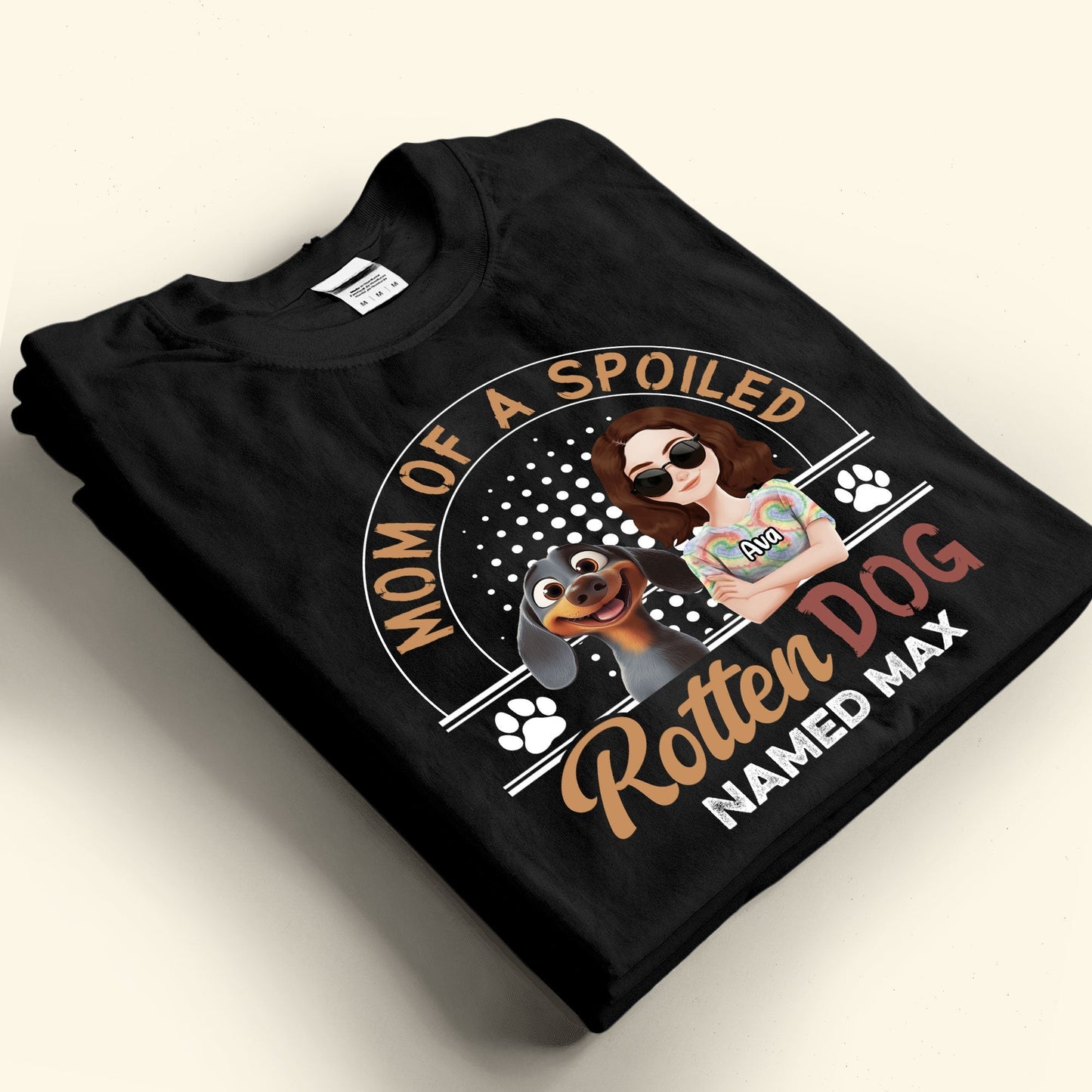Mom of a Spoiled Dog T-Shirt - Personalized Classic Tee with Custom Name, Perfect Gift for Dog Lovers