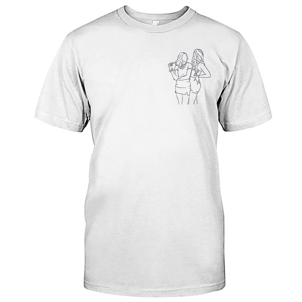 Custom Line Art - Personalized Daughter Embroidered T-shirt