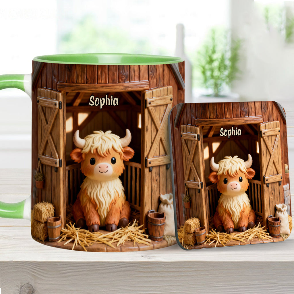 Cute Cow - Personalized Highland Cow Accent Mug