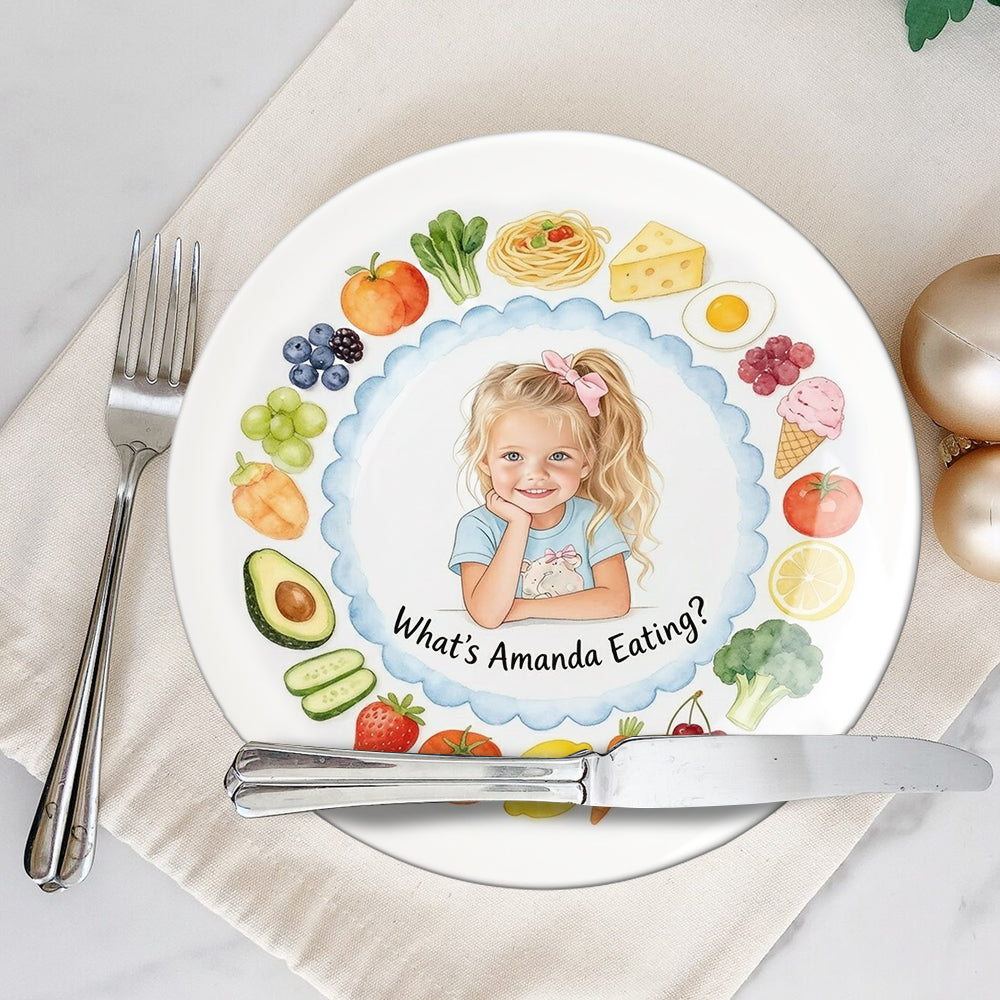 Happy Meal - Personalized Kid Ceramic Round Plate