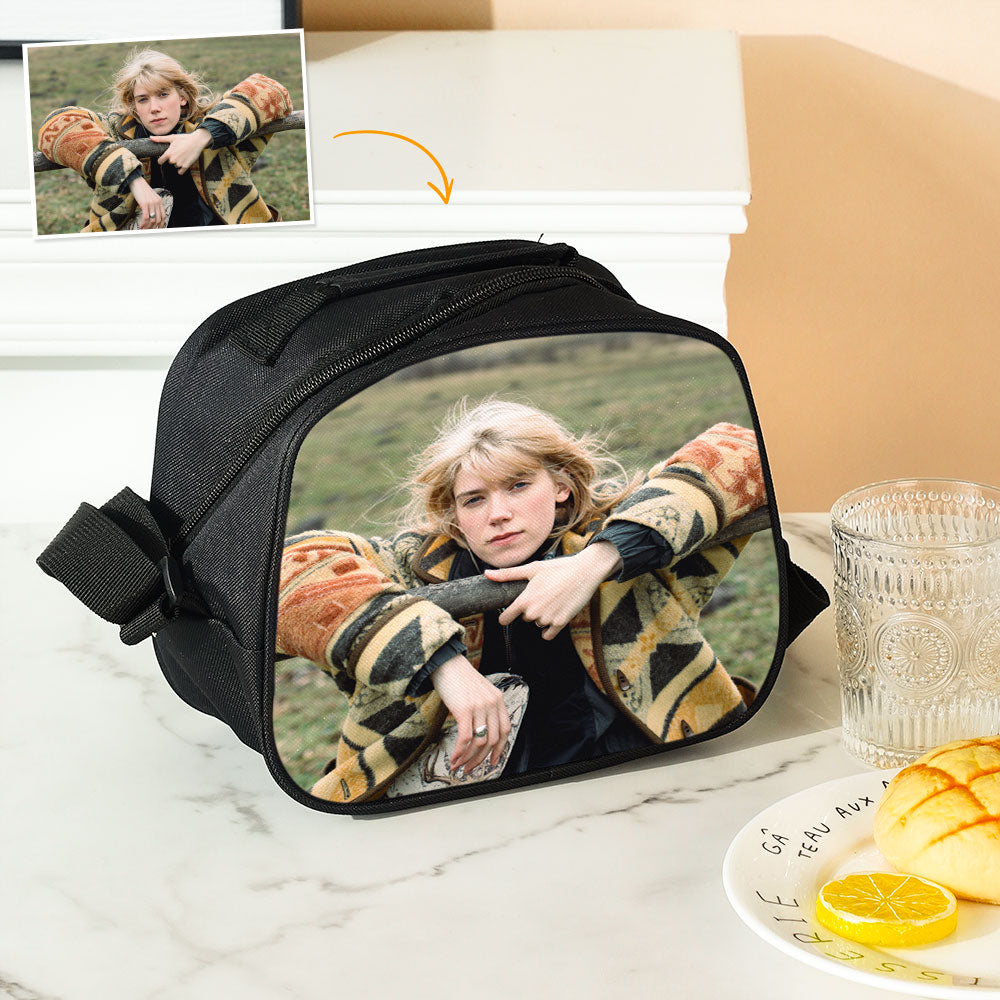 Custom Photo Lunch Box - gift for anyone, dog lover, cat lover - Personalized Insulation Lunch Bag