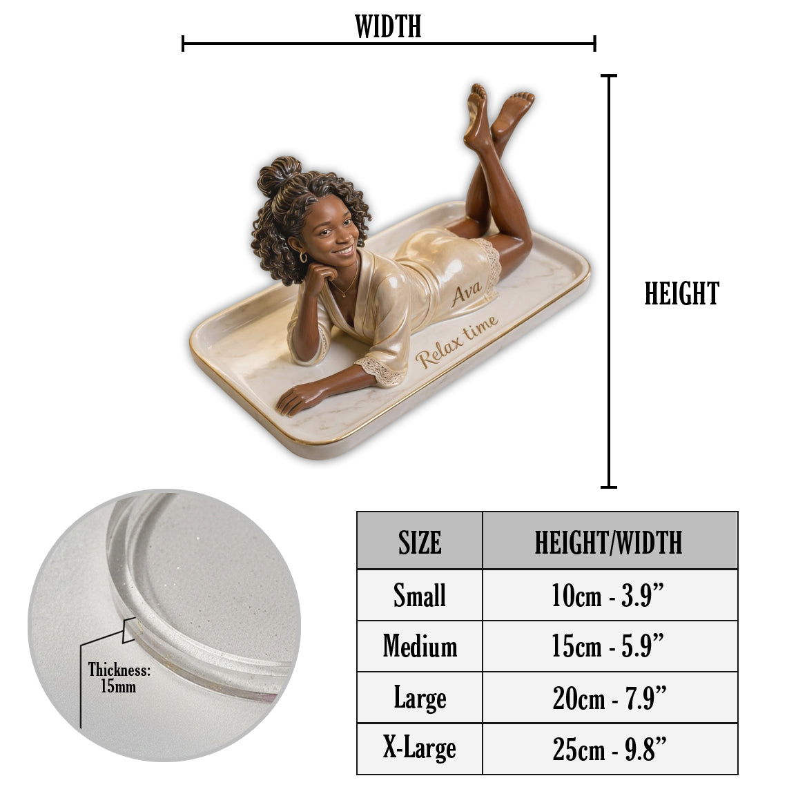 Hot Woman Bathroom Decor - Personalized Self Love Catch-All Tray