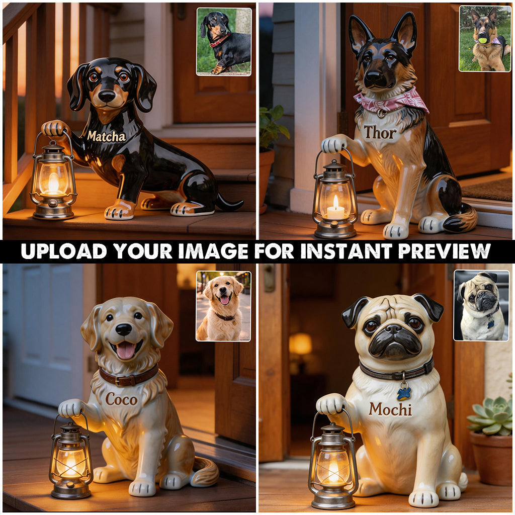 Always Waiting For You - Personalized Dog Solar Acrylic Light