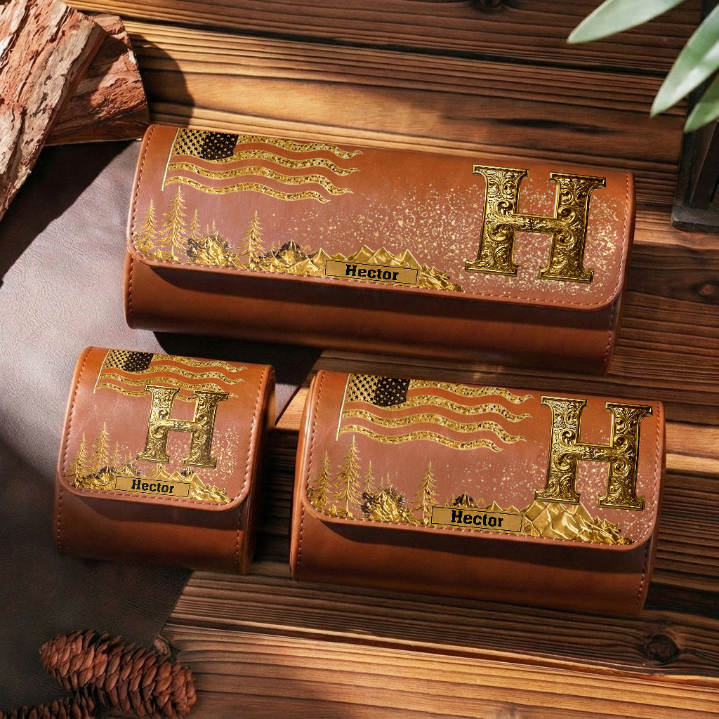 Initial Alphabet - Personalized Luxury Leather Watch Case