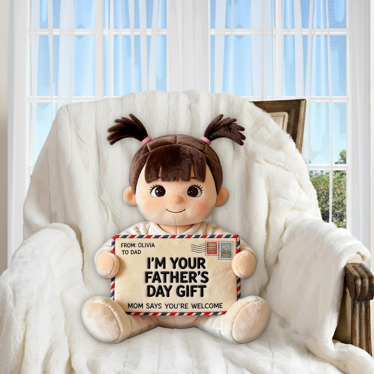 Funny Letter For Dad - Personalized Father Premium Faux Fur Pillow