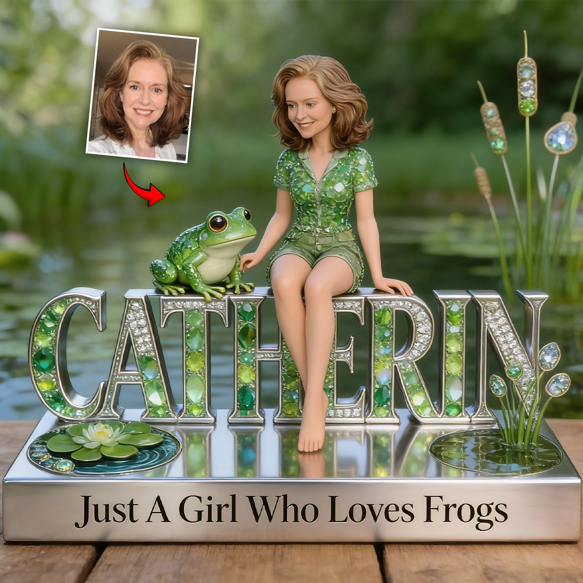 Just A Girl Who Loves Frogs - Personalized Frog Custom Shaped Acrylic Plaque