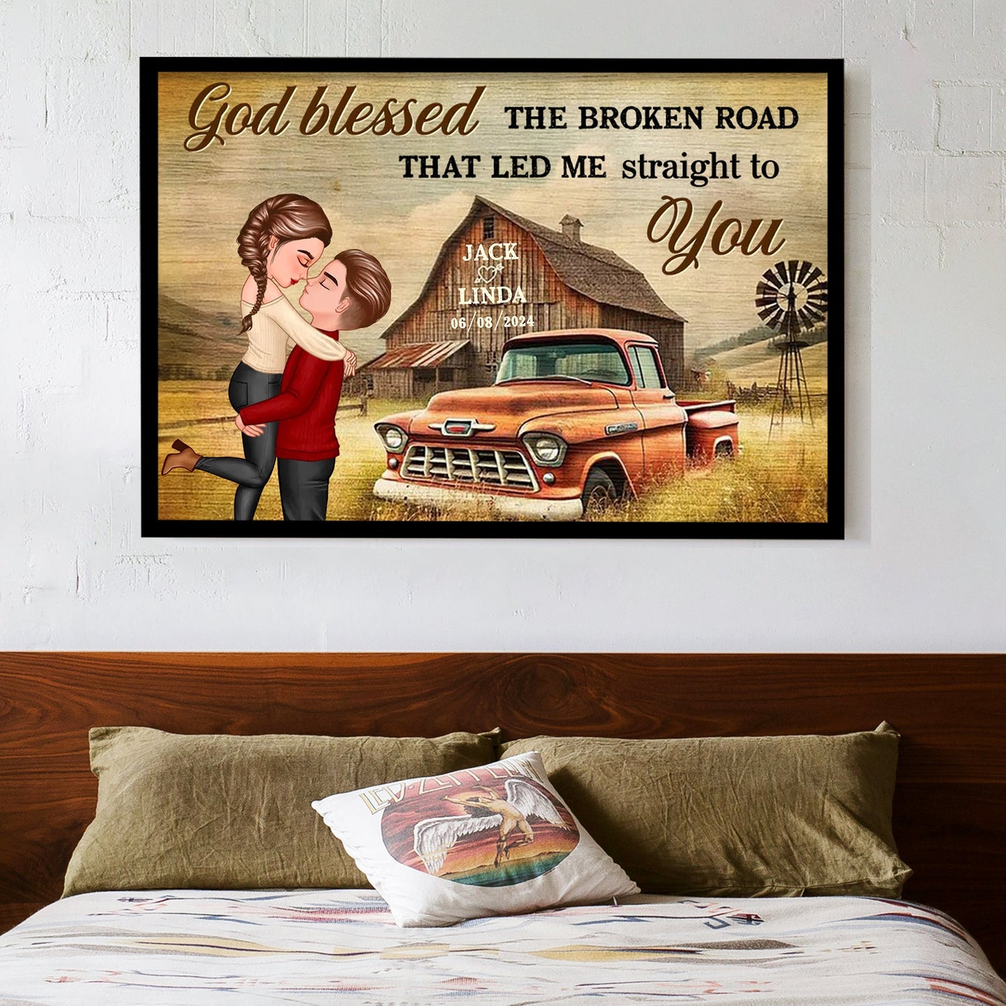 Personalized Vintage Farm-Themed Couple Poster - Perfect Love Gift