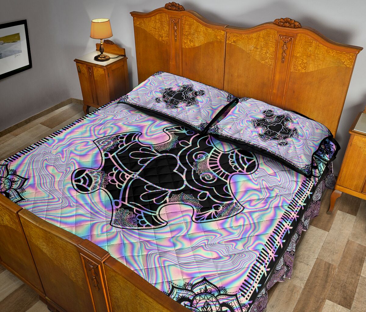Holographic Autism Awareness Chan Holographic Manda Autism Awareness Quilt Set 0622