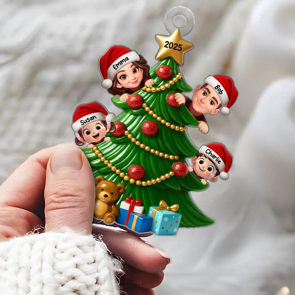 Christmas Tree Family Acrylic Ornament – Custom Christmas Decoration for Family