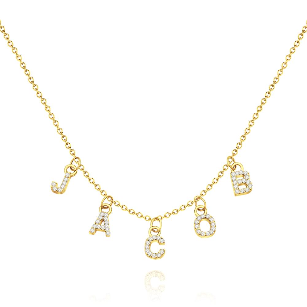 Any Letter - Personalized Diamond Initial Name Necklace