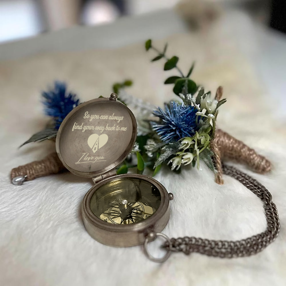 Find Your Way Back To Me - Personalized Couple Compass