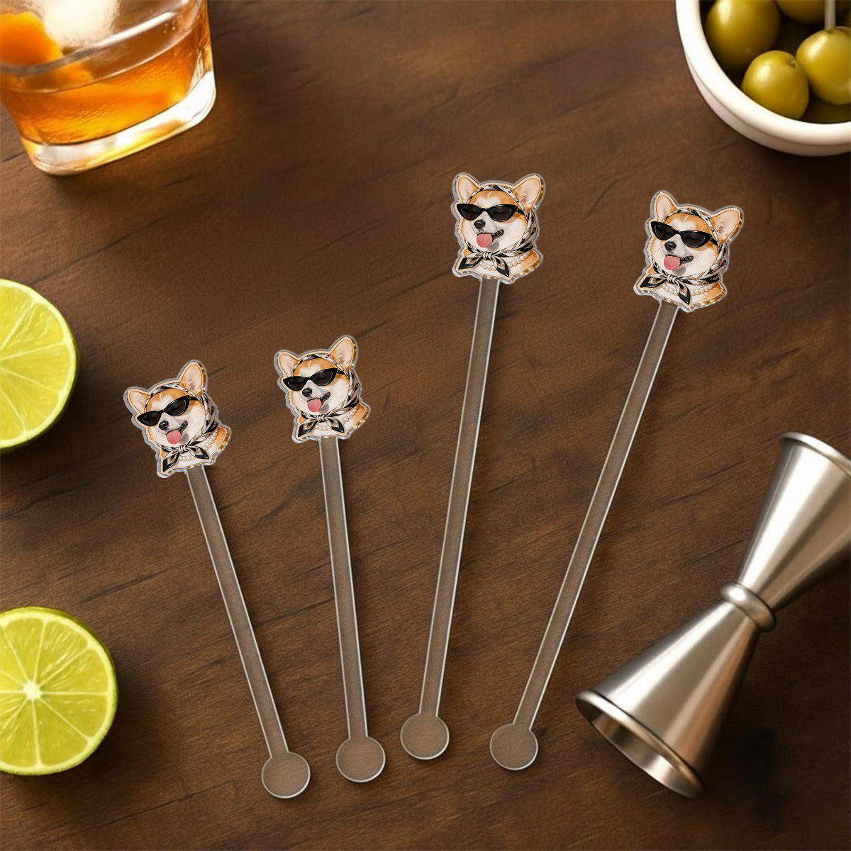 Funny Dog Lovers Gift - Personalized Dog Set Accent Mug with Acrylic Stirrers