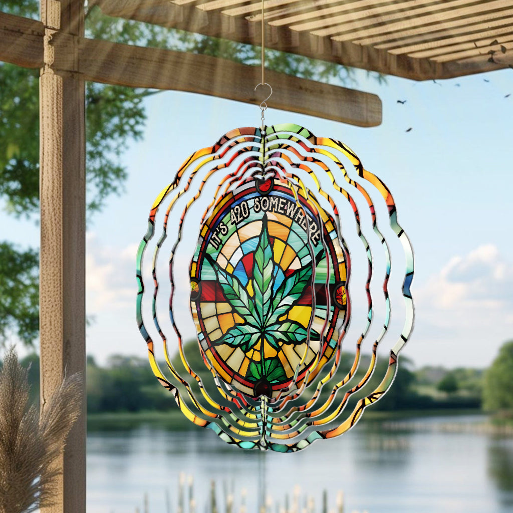 It's 420 somewhere - Personalized Weed Wind Spinner