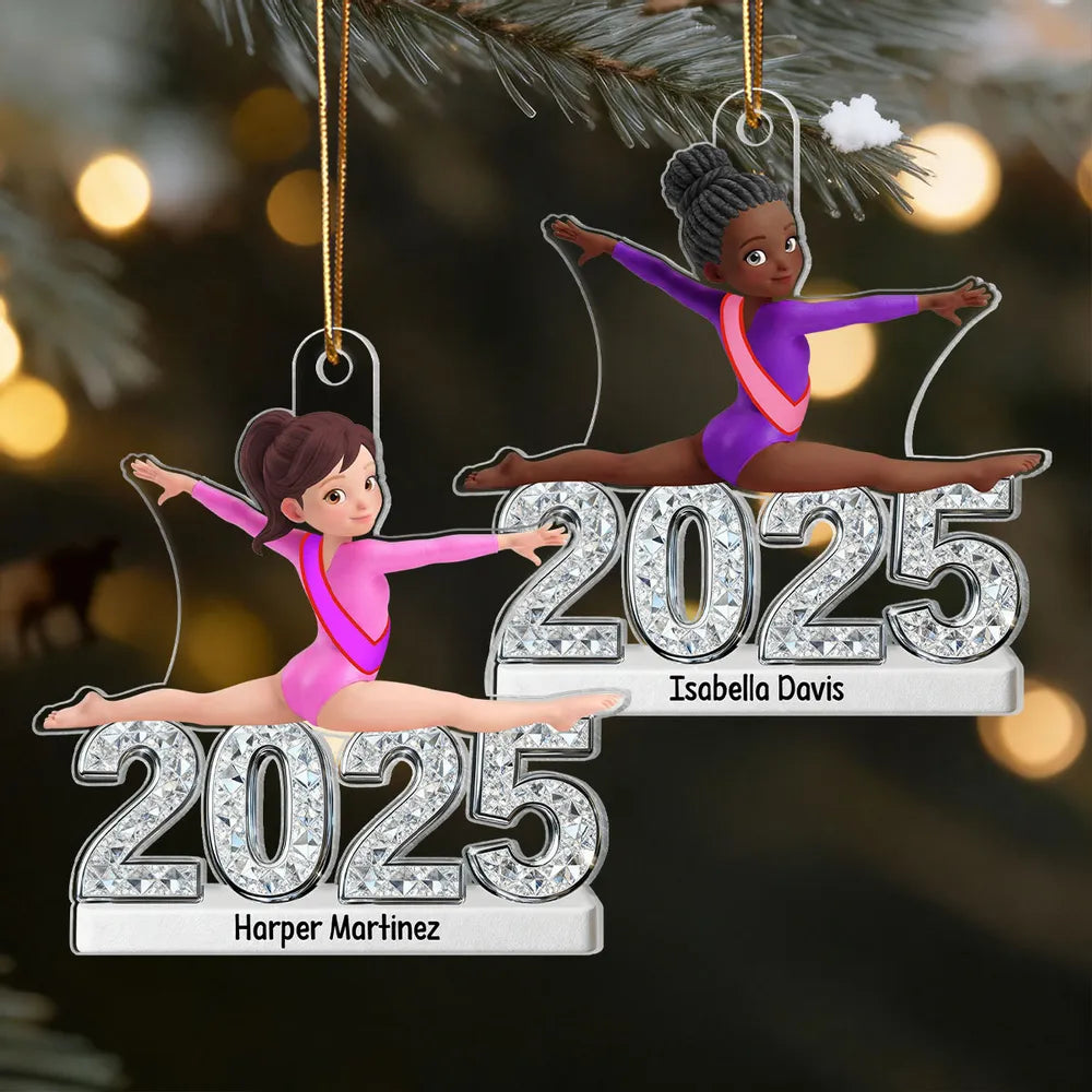 Personalized Gymnast Split Pose Acrylic Ornament for Dance Lovers - Unique Gift for Daughter or Granddaughter