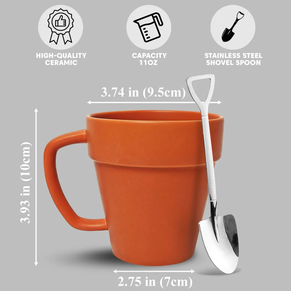 Creative Plant Pot Style Mug with Mini Shovel Spoon - Special Gift for Sisters