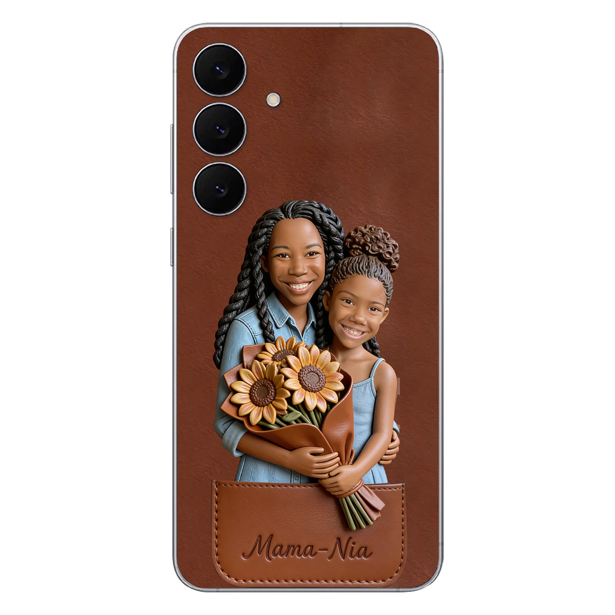 I Love You - Personalized Mother 3D Embossed Leather Phone Case