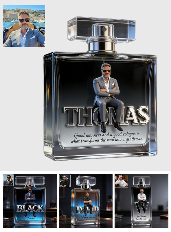Cologne For Man - Any Photo, Any Title - Personalized Luxury Refillable Perfume Bottle