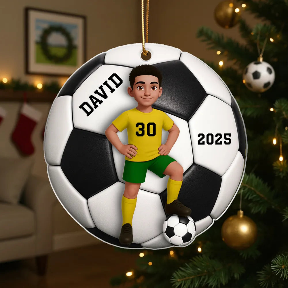 Soccer Acrylic Ornament with Dynamic Design – A Thoughtful Gift for Sports Fans and Kids