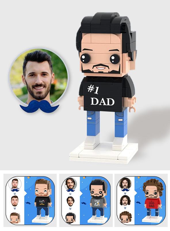 Any Photos - Personalized Father Photos Brick Figures