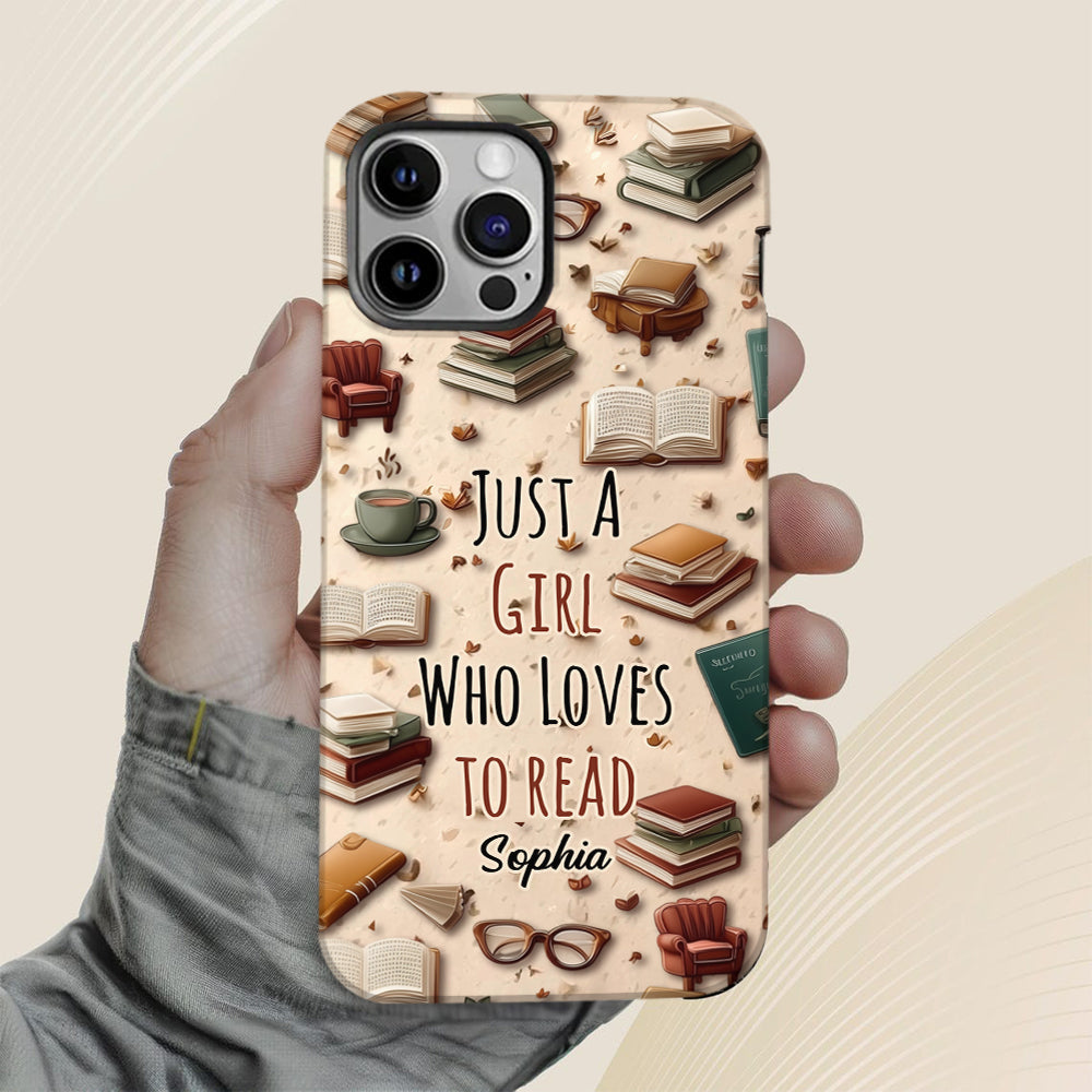Just a Girl who Loves to Read - Personalized Book Full Print Phone Case