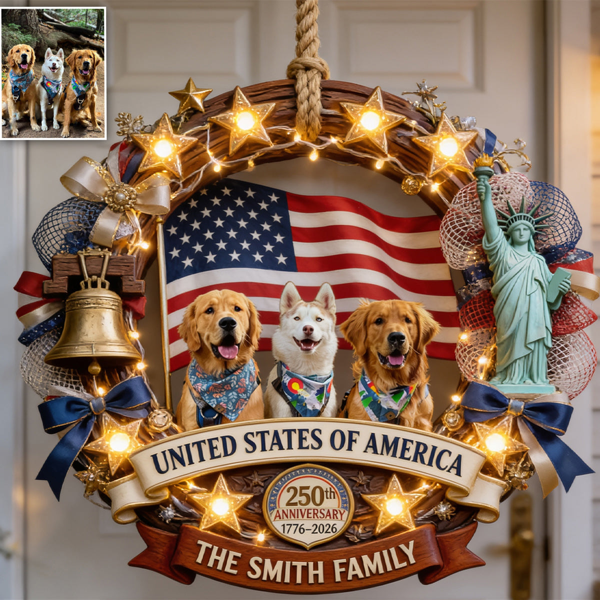 Generations of Freedom - Personalized Dog LED Light Acrylic Sign