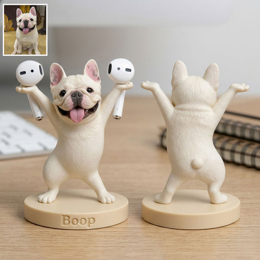 Cute Pen/ Bluetooth Earphone Holder Desk Accessories for Pet Owner - Personalized Dog Premium 3D Figurine