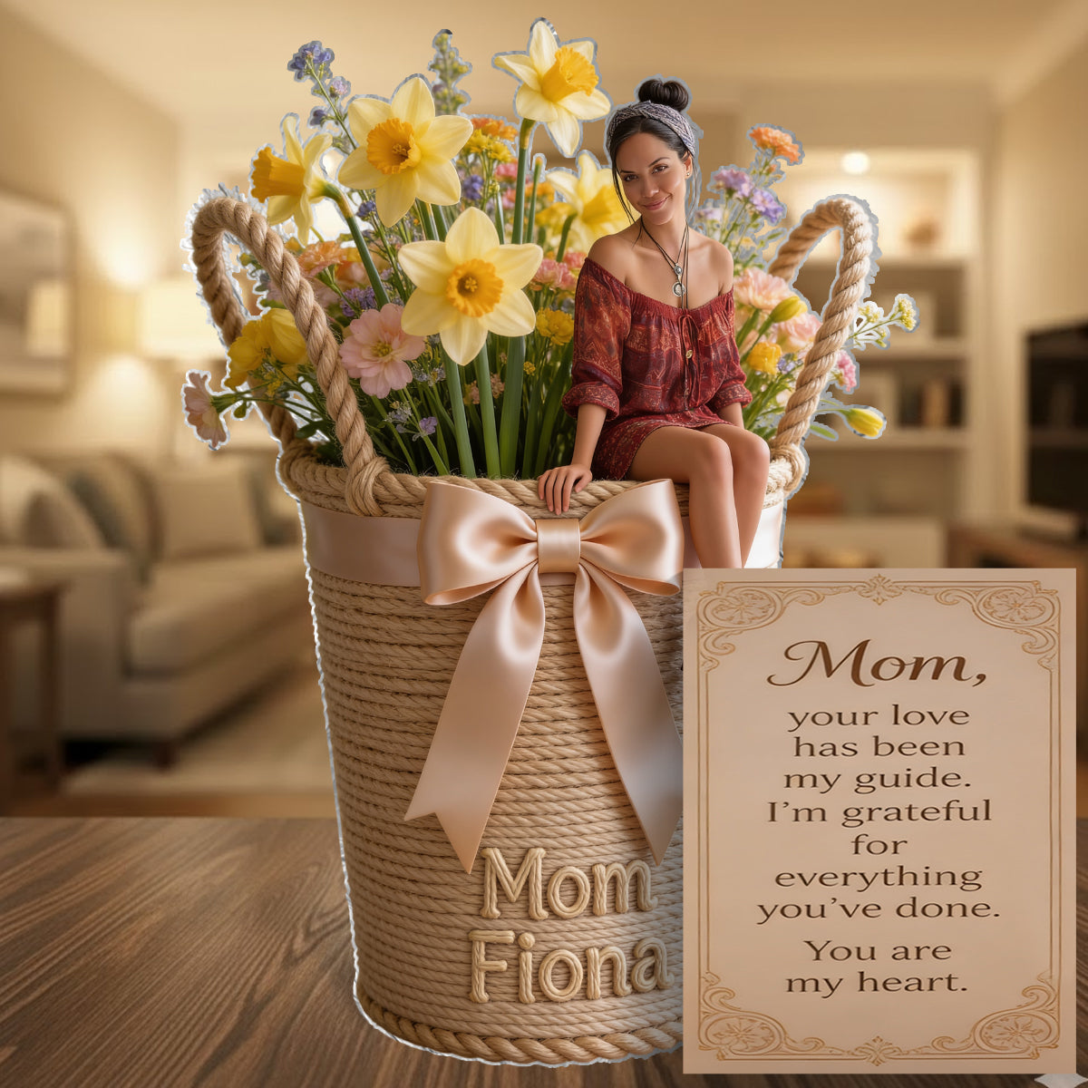 Custom Photo, Perfect Gift For Mom, Grandma - Personalized Grandma Acrylic Plaque With Card