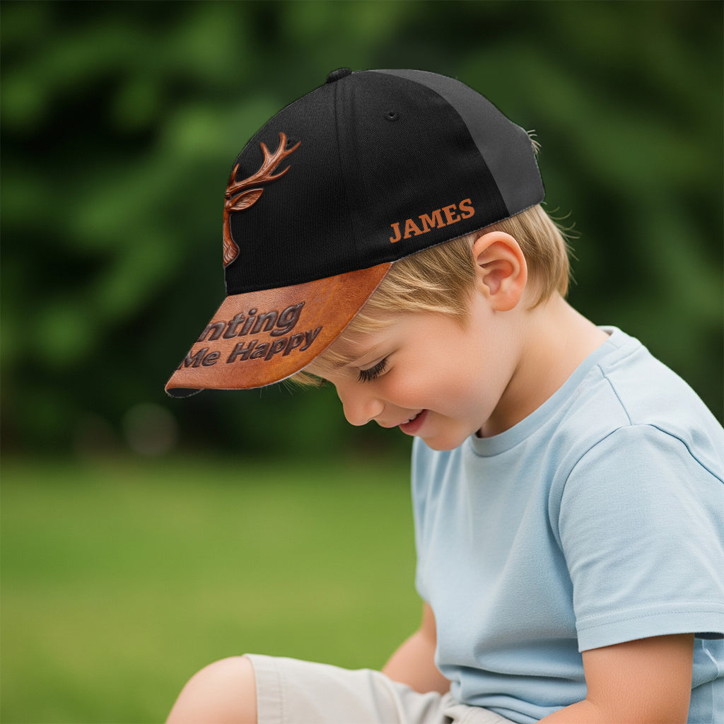 Hunting Makes Me Happy - Personalized Hunting Classic Cap