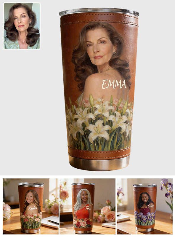 Custom Any Photo, Any Flower - Personalized Self Love Tumbler