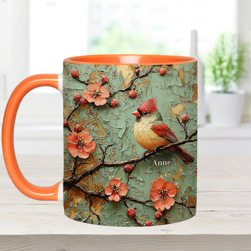 Beautiful Cardinals - Personalized Accent Mug