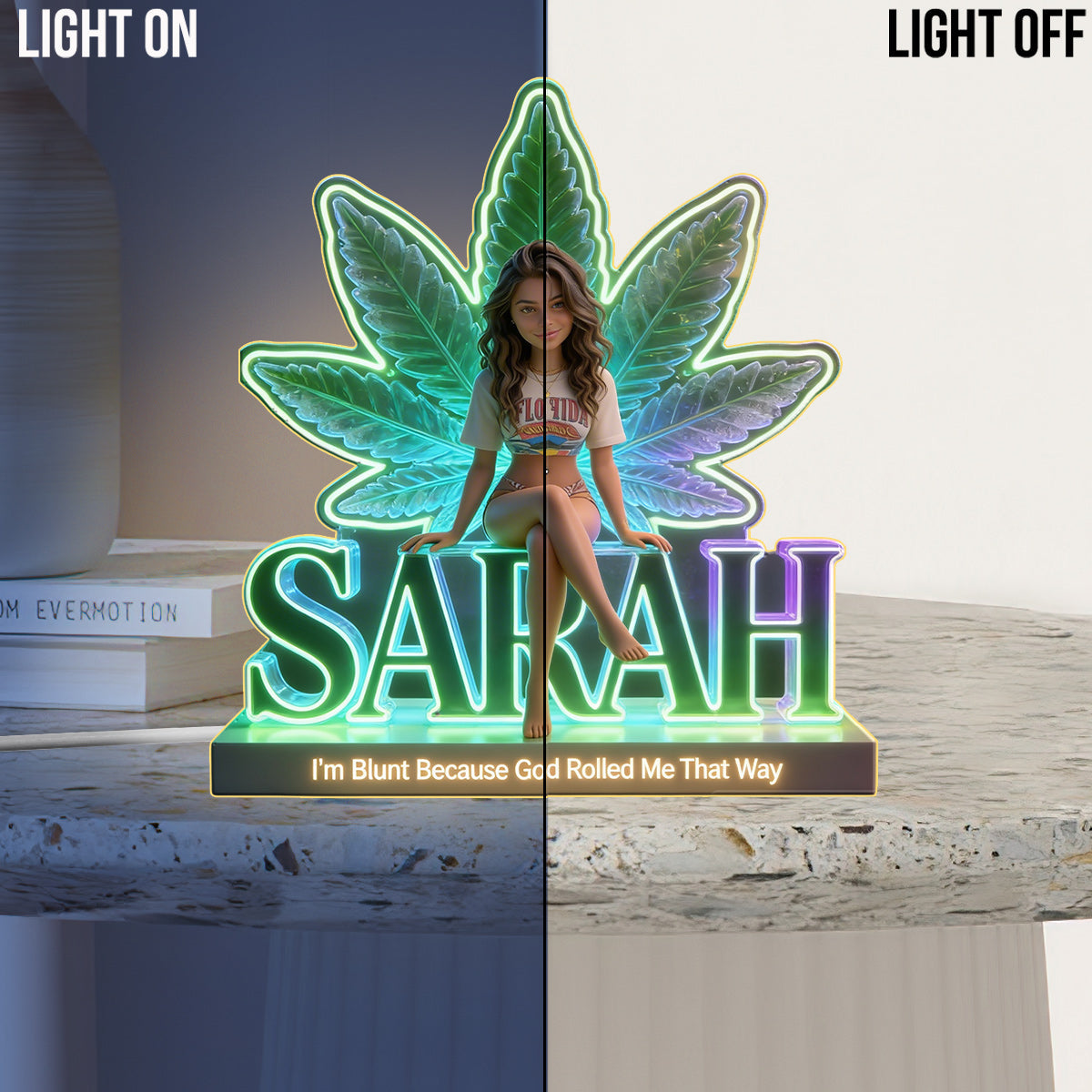 Custom Any Photo - Personalized Weed Acrylic LED Night Light