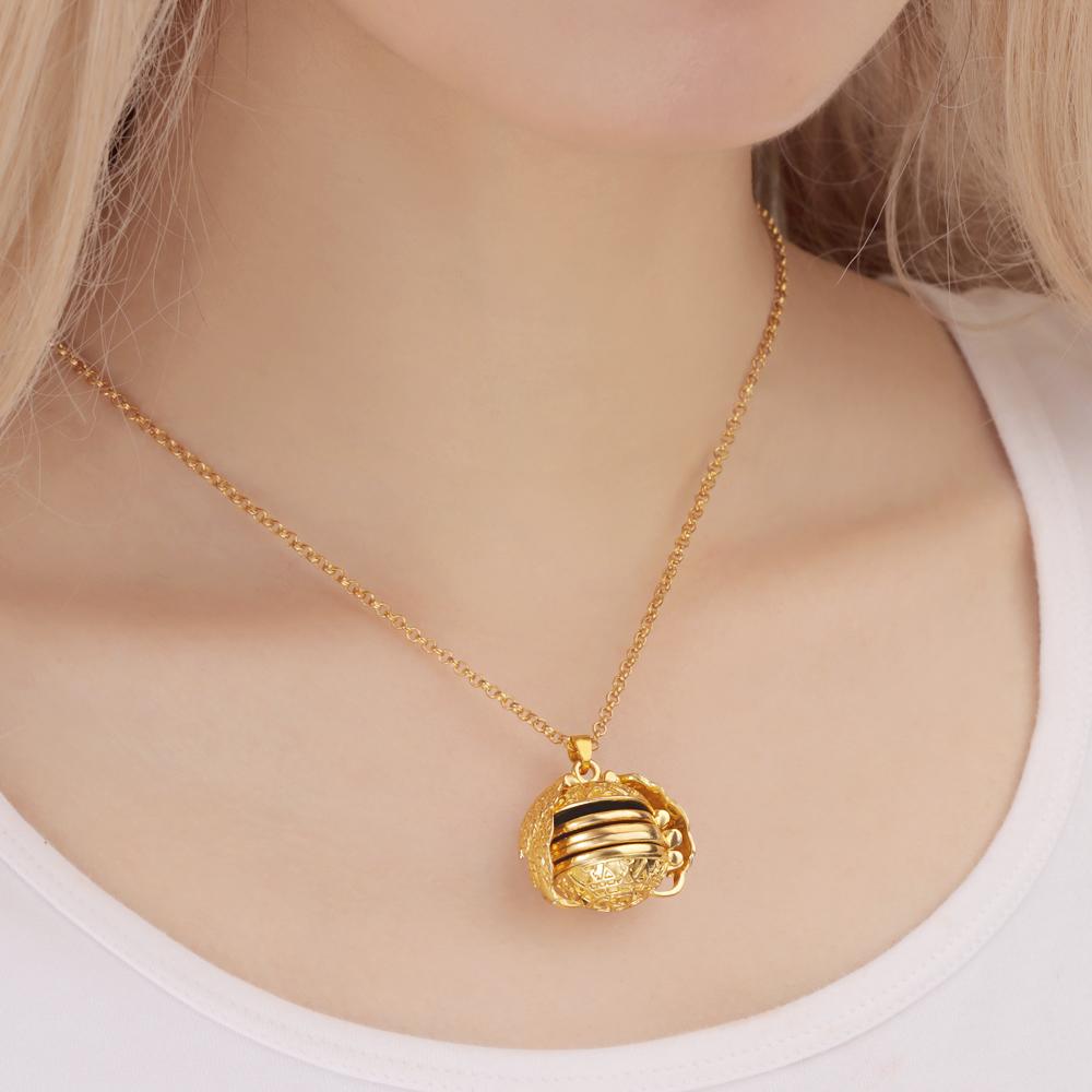 Any Photo - Personalized Angel Wings Expanding Photo Ball Locket Necklace
