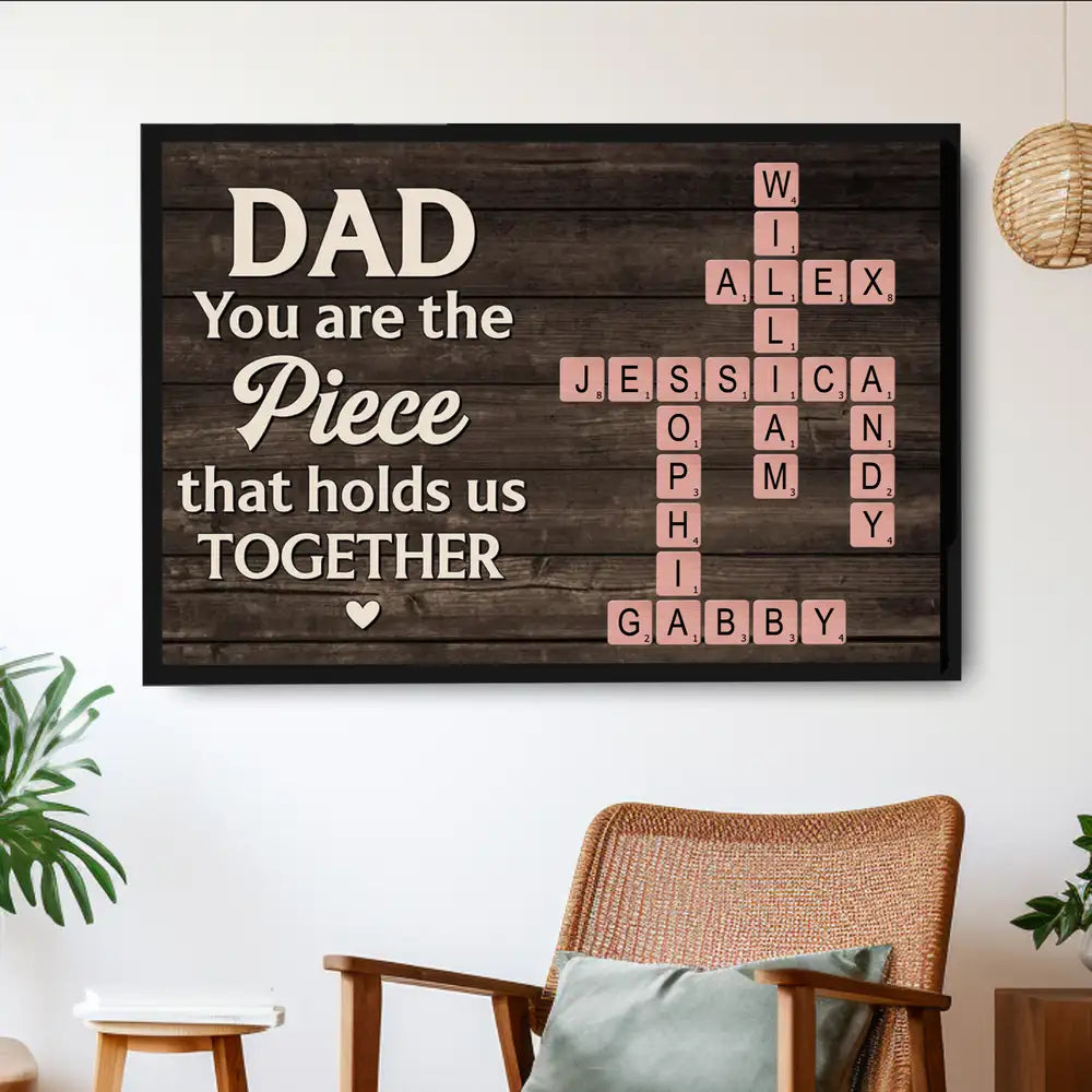 "You Hold Us Together" - Custom Scrabble Poster for Dad – Father's Day Gift