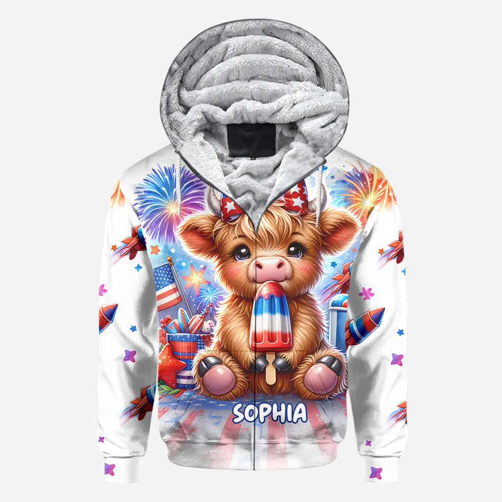 4th Of July Highland Cow - Personalized All Over Shirt