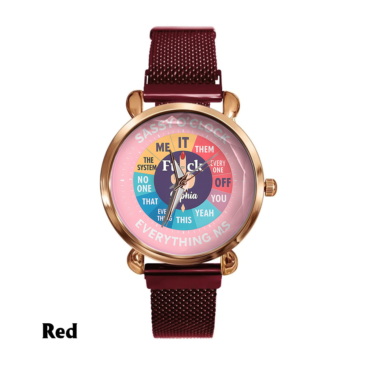 F*ck O'Clock Watch, Funny Gift For Her, Friends - Personalized Sarcasm Women Hand Watch