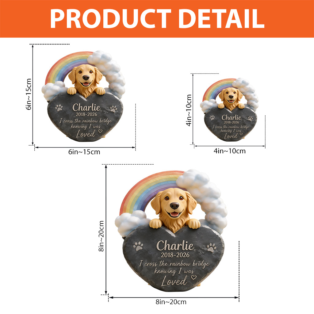 Cross The Rainbow Bridge - Personalized Dog Custom Shaped Acrylic Plaque