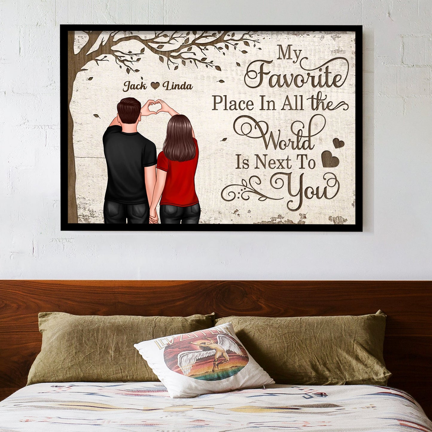 Custom Couple Poster - "My Favorite Place is Next to You" | Perfect Romantic Gift for Couples