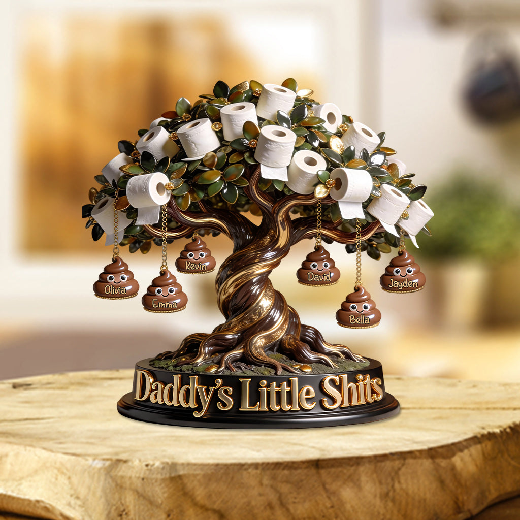 Daddy's Little Sh*ts - Personalized Father Custom Shaped Acrylic Plaque