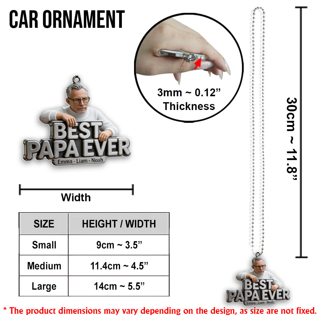 Father's Day Gifts For Dad, Grandpa - Personalized Grandpa Transparent Car Ornament