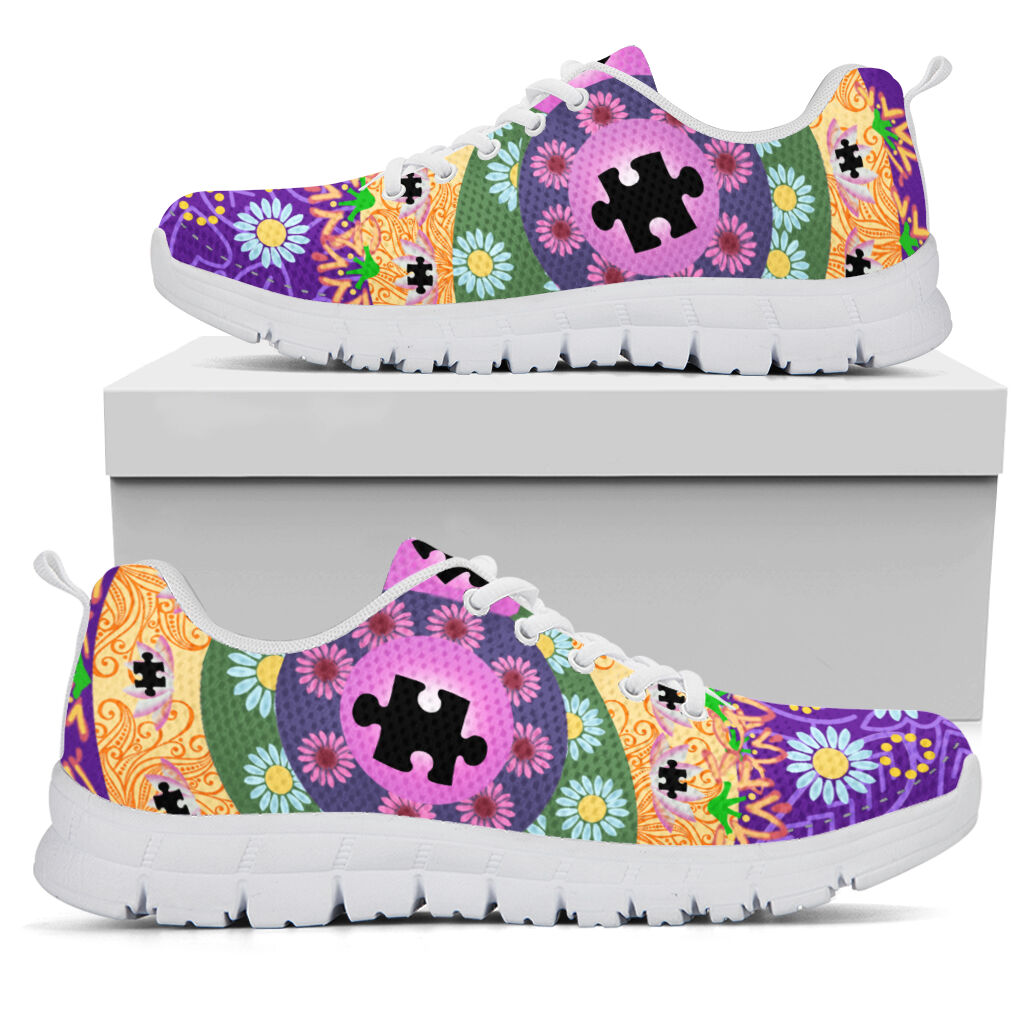 Colorful Flower Autism Awareness Sneakers 0622