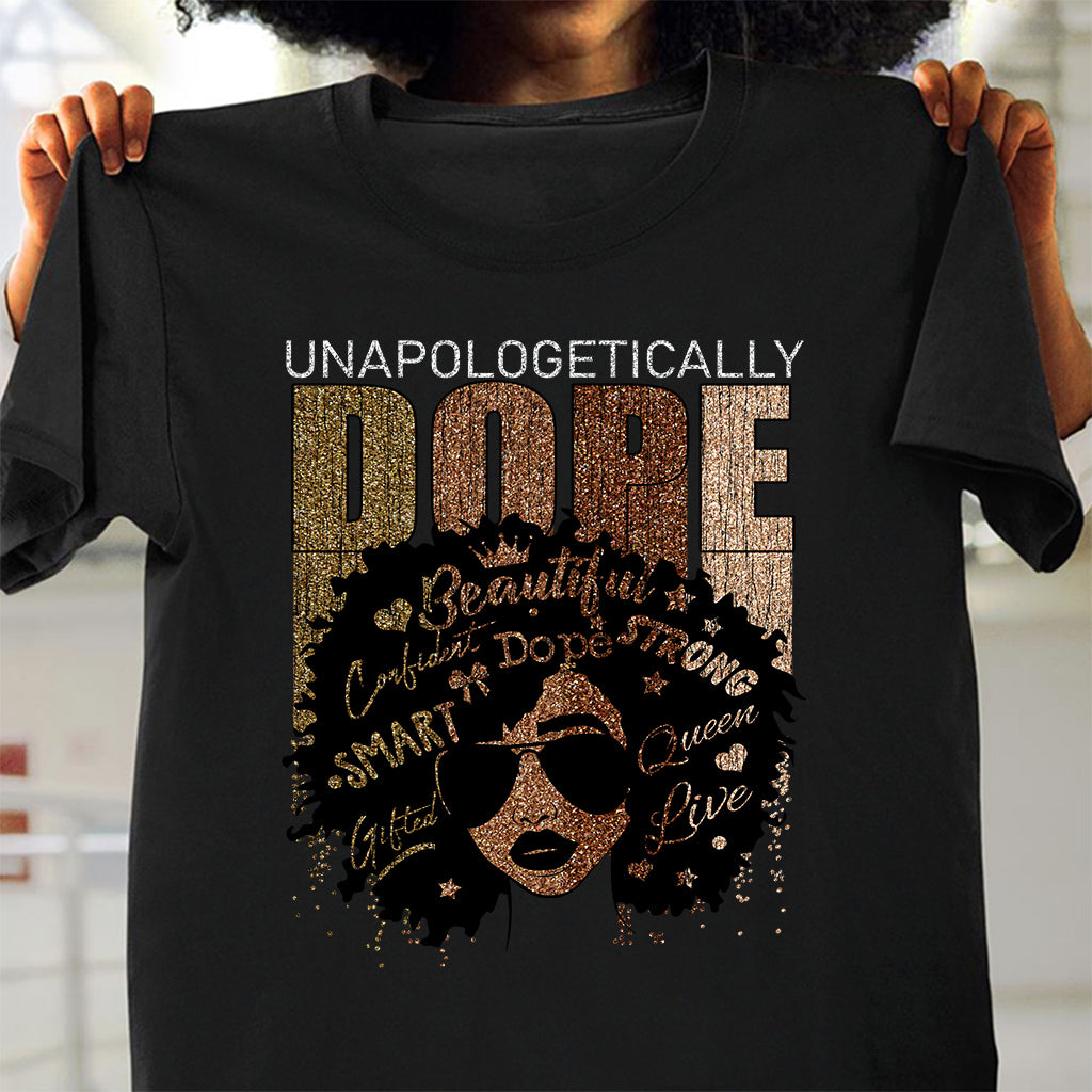 Black Queen - African American T-shirt and Hoodie With Faux Glitter Print 1121