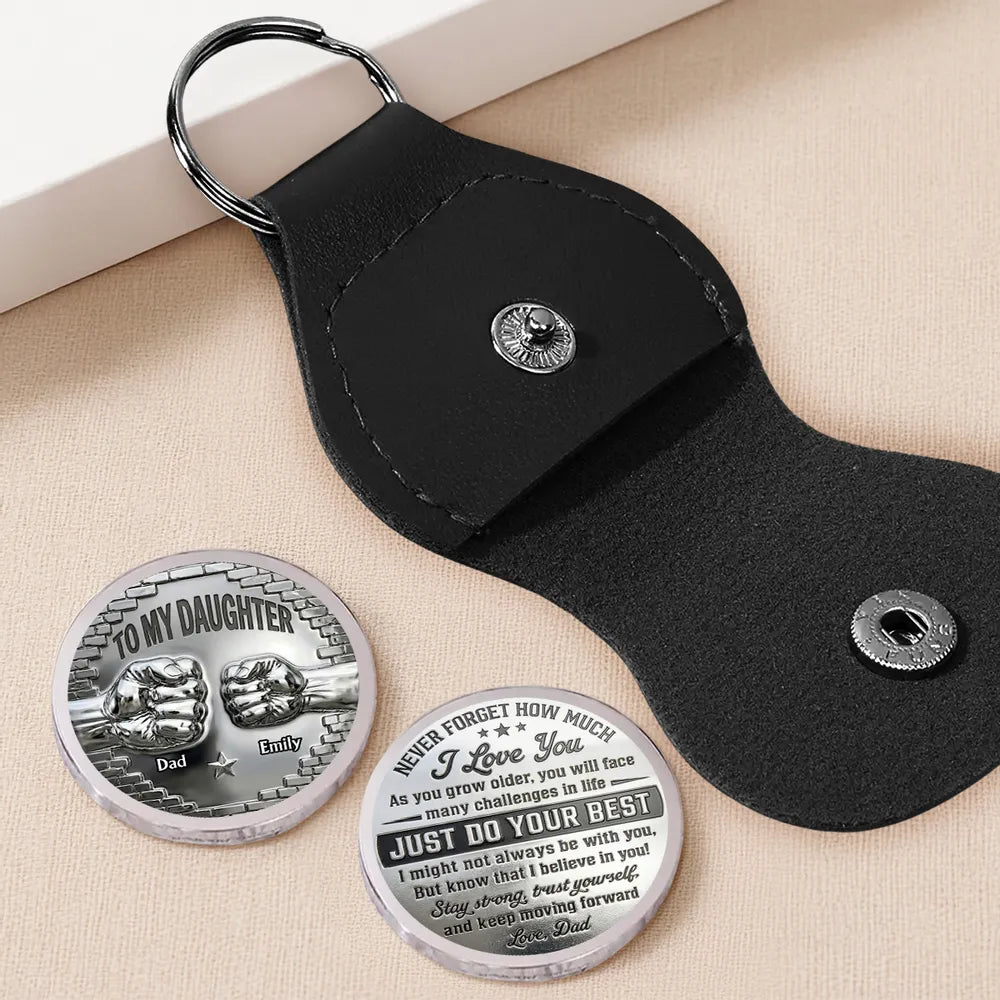 Personalized Pocket Hug Coin for Daughter, Encouraging Message Keepsake, Unique Gift From Dad for Everyday Comfort