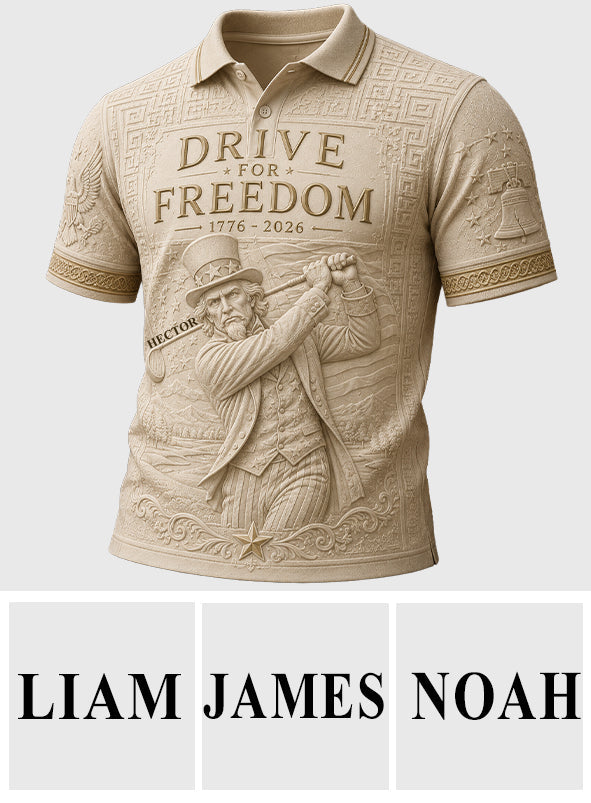 Drive For Freedom - Personalized Golf Polo Shirt
