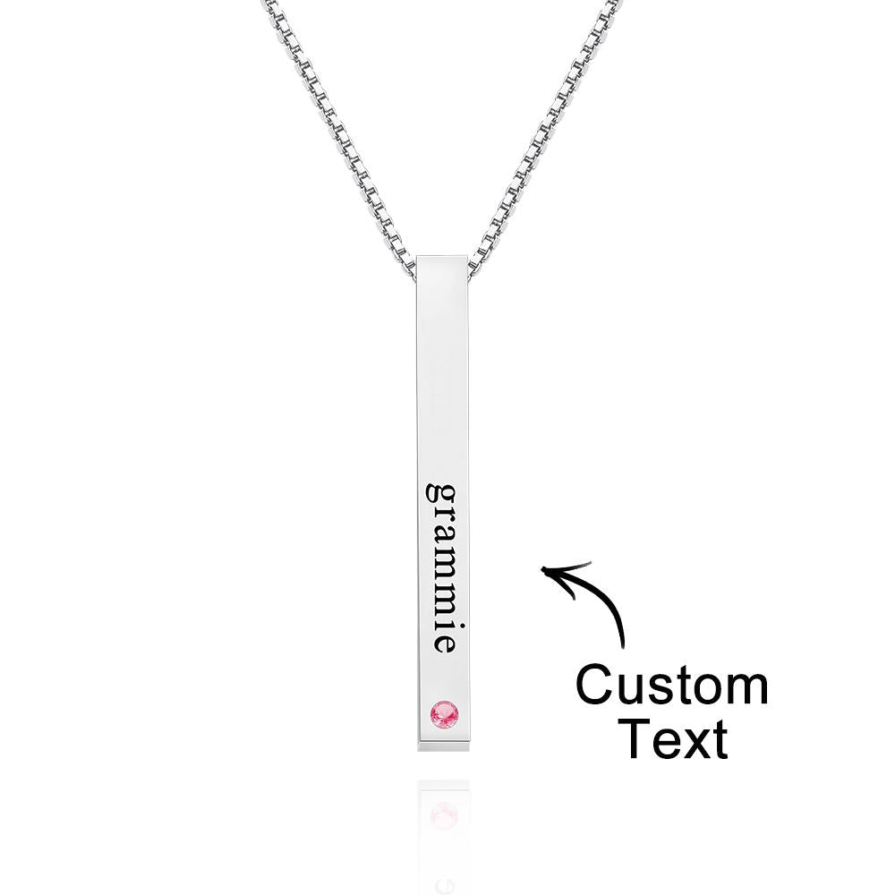 Custom Engraved Birthstone Charm - Personalized Engraved Birthstone Charm